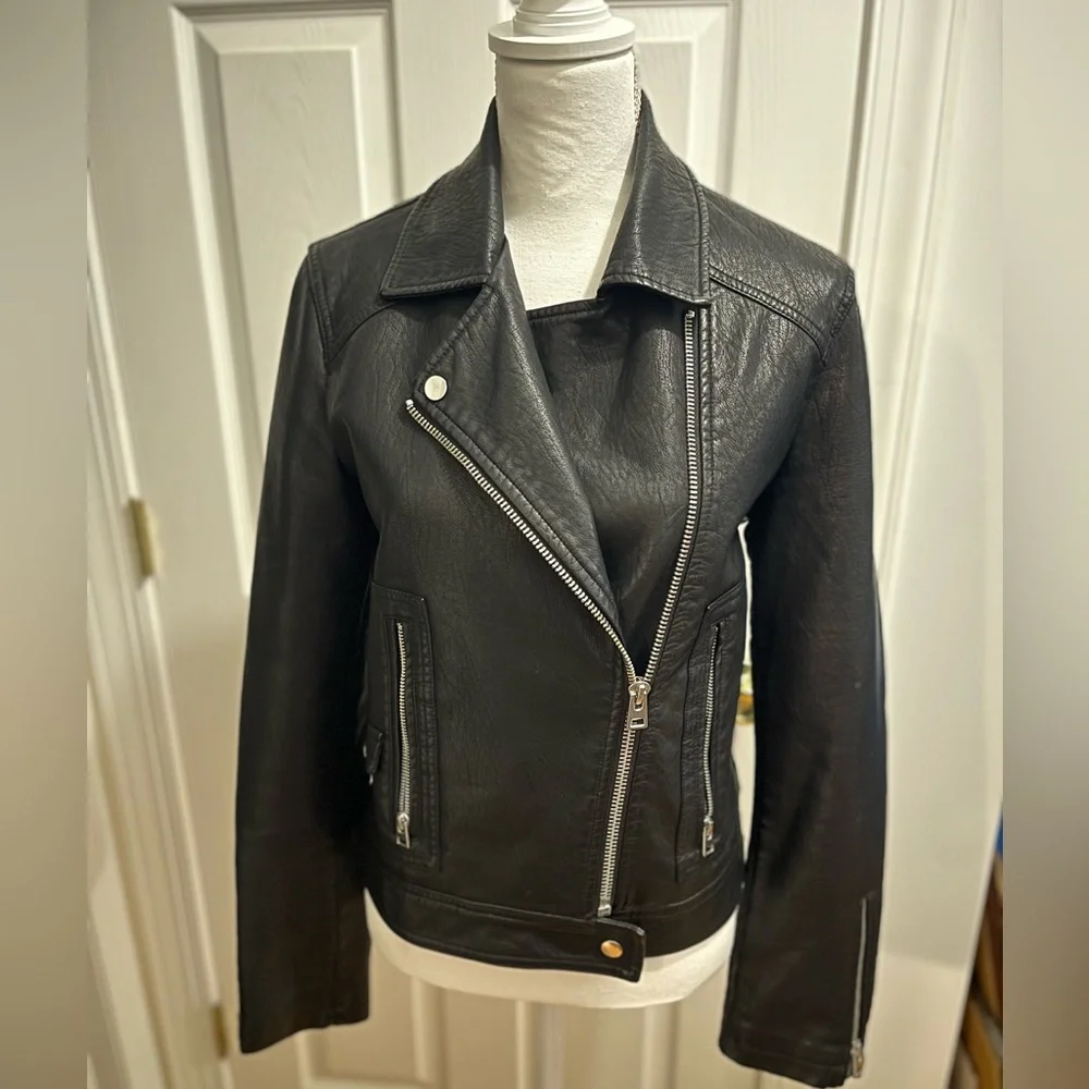 Topshop Faux Leather Jacket - Picture 4 of 6